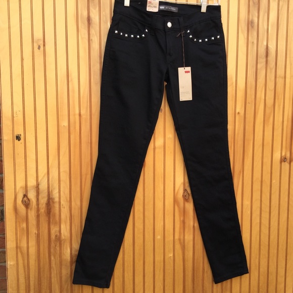 Levi's 524 Too Superlow Skinny Size 5M/27 Black - Picture 1 of 8